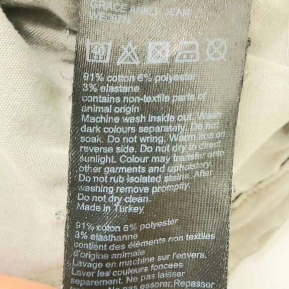 All Saints Grace Green Stretch Skinny Jeans Raw Hem Mid Rise Casual Size 30 - Picture 9 of 11